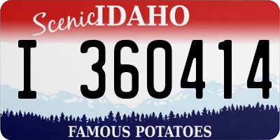 ID license plate I360414