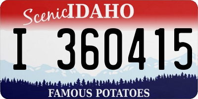 ID license plate I360415