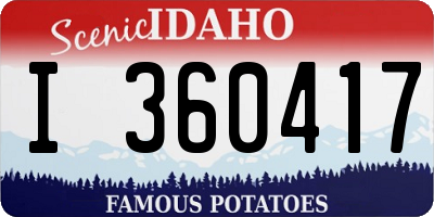 ID license plate I360417
