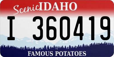 ID license plate I360419