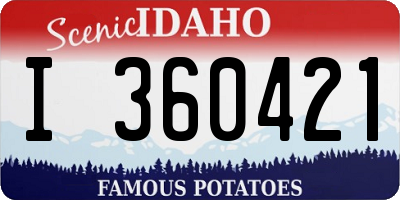 ID license plate I360421