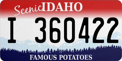 ID license plate I360422