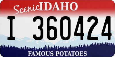 ID license plate I360424