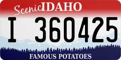 ID license plate I360425