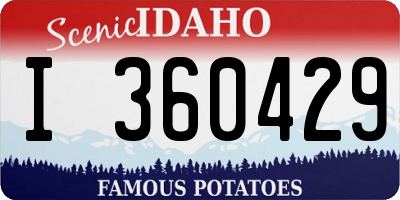 ID license plate I360429