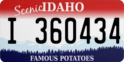 ID license plate I360434