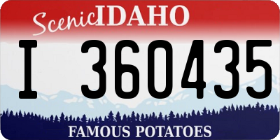ID license plate I360435