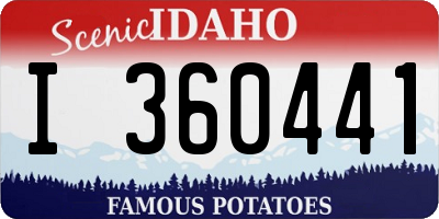 ID license plate I360441