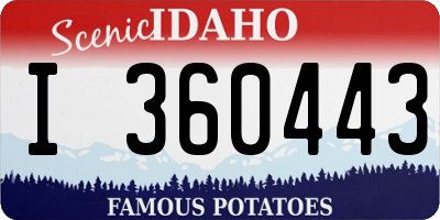 ID license plate I360443