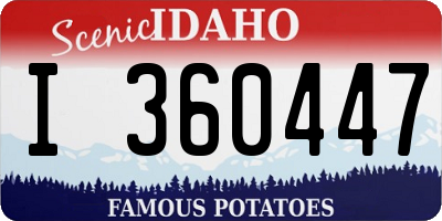 ID license plate I360447