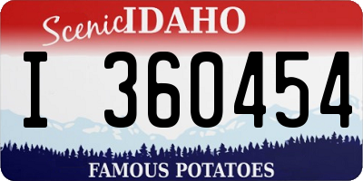 ID license plate I360454