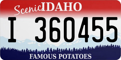 ID license plate I360455