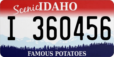 ID license plate I360456