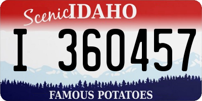 ID license plate I360457
