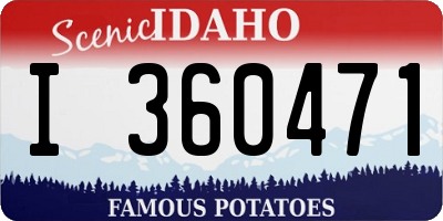 ID license plate I360471