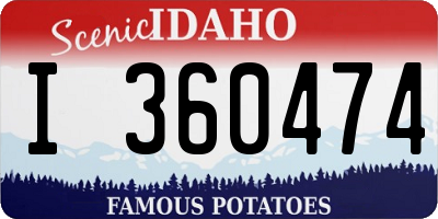ID license plate I360474