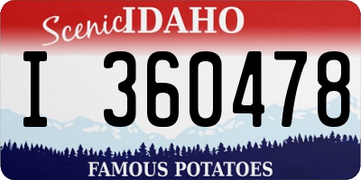 ID license plate I360478