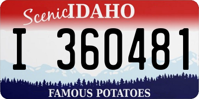 ID license plate I360481