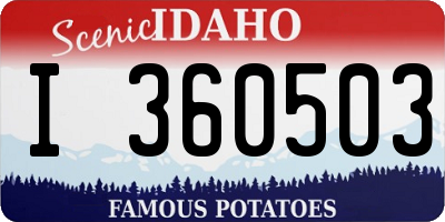 ID license plate I360503