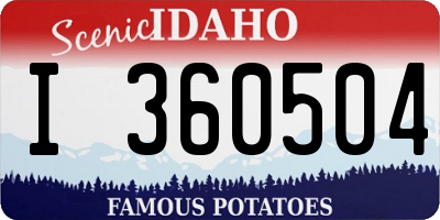 ID license plate I360504