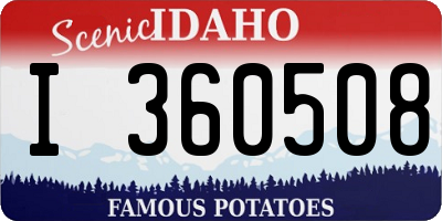 ID license plate I360508