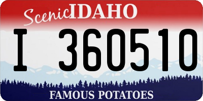 ID license plate I360510