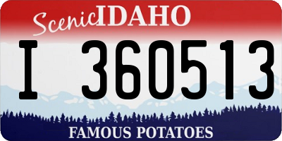 ID license plate I360513