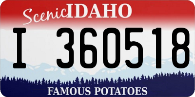 ID license plate I360518