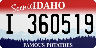 ID license plate I360519