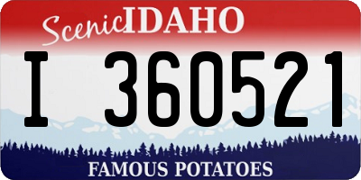 ID license plate I360521