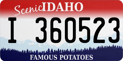 ID license plate I360523