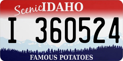ID license plate I360524
