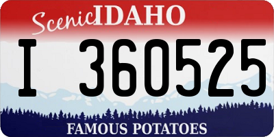 ID license plate I360525