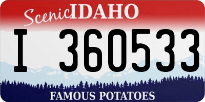 ID license plate I360533