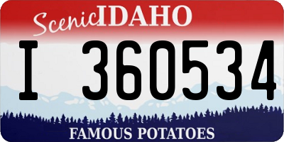ID license plate I360534