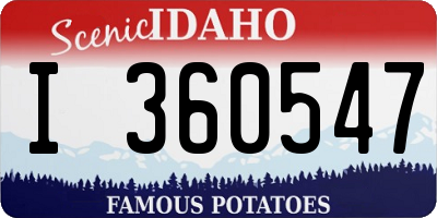 ID license plate I360547