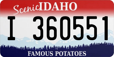 ID license plate I360551