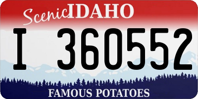 ID license plate I360552
