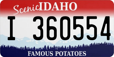 ID license plate I360554