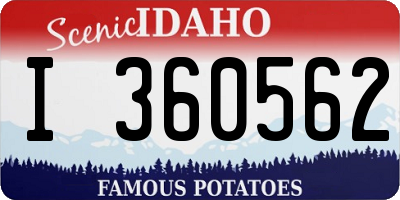 ID license plate I360562