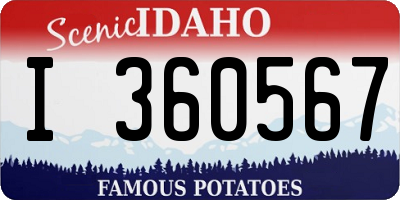 ID license plate I360567