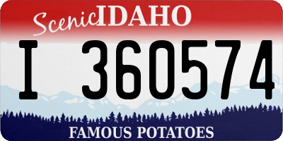 ID license plate I360574