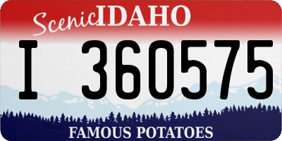 ID license plate I360575