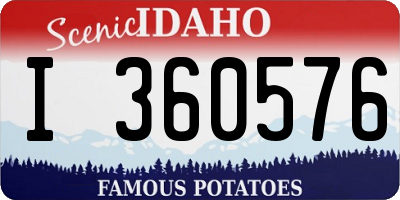 ID license plate I360576