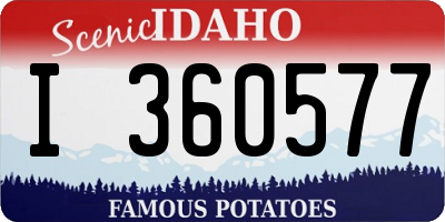 ID license plate I360577