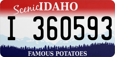 ID license plate I360593