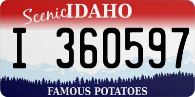 ID license plate I360597