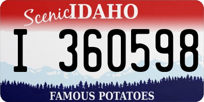 ID license plate I360598
