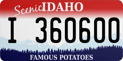 ID license plate I360600