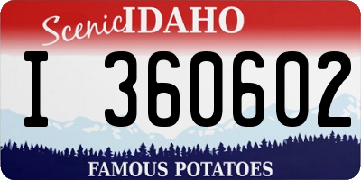 ID license plate I360602